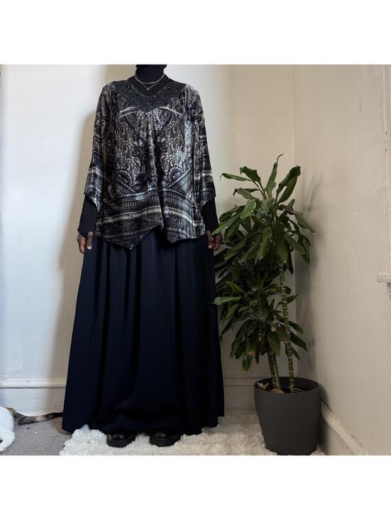 Tops - Vintage boho Velvet Burnout‎ Top 2X Plus Size Paisley Crochet V-Neck Bell Sleeve